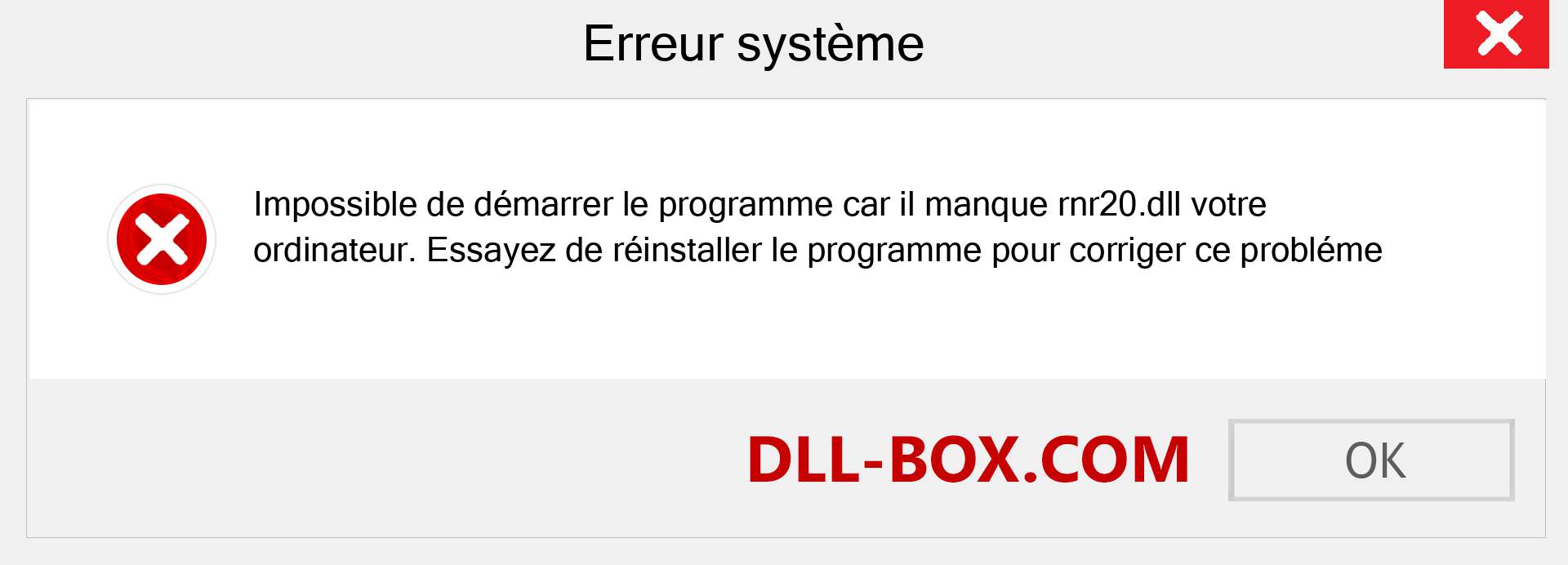 Le fichier rnr20.dll est manquant ?. Télécharger pour Windows 7, 8, 10 - Correction de l'erreur manquante rnr20 dll sur Windows, photos, images