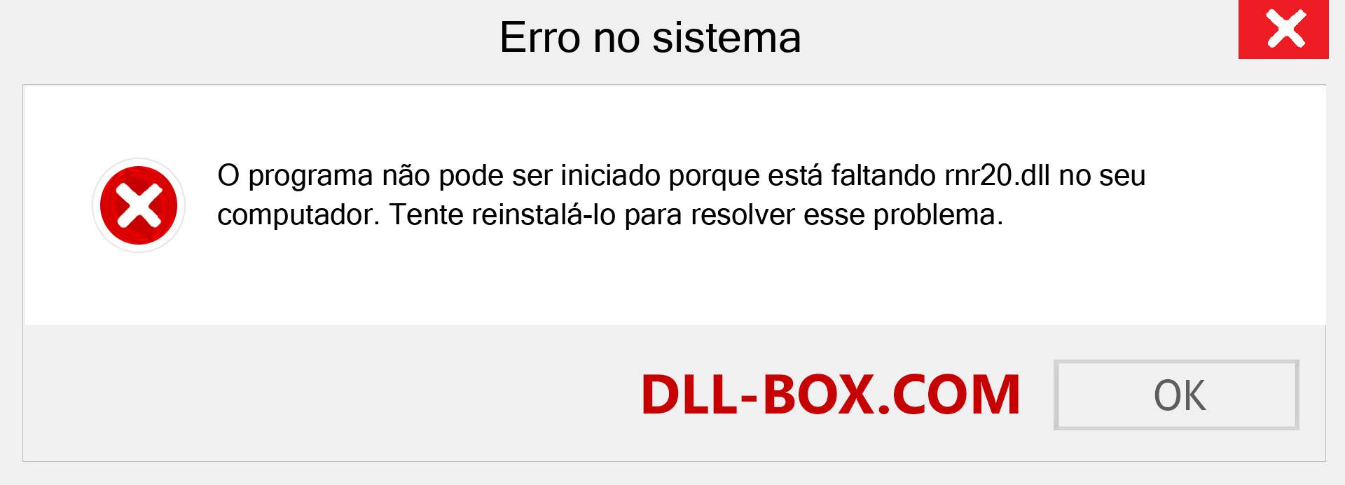 Arquivo rnr20.dll ausente ?. Download para Windows 7, 8, 10 - Correção de erro ausente rnr20 dll no Windows, fotos, imagens